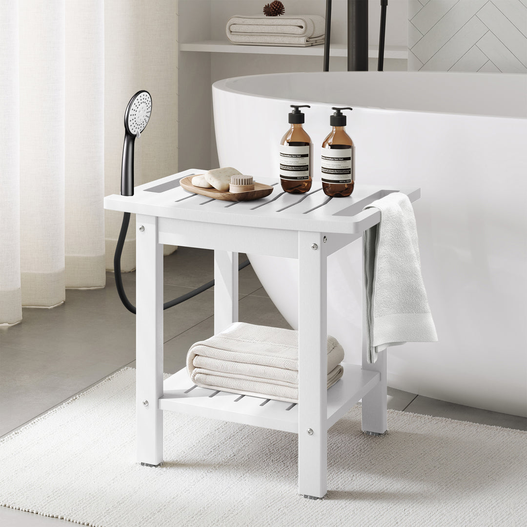 Sage HDPE Poly Plastic Waterproof Bathroom Shower Bench