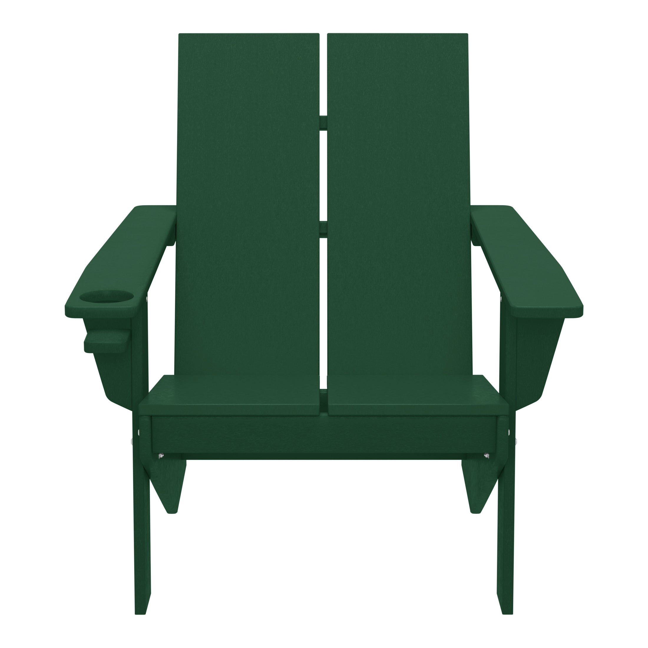 Riviera Outdoor HDPE Modern Adirondack Chair with Cup Holder (Set of 2)
