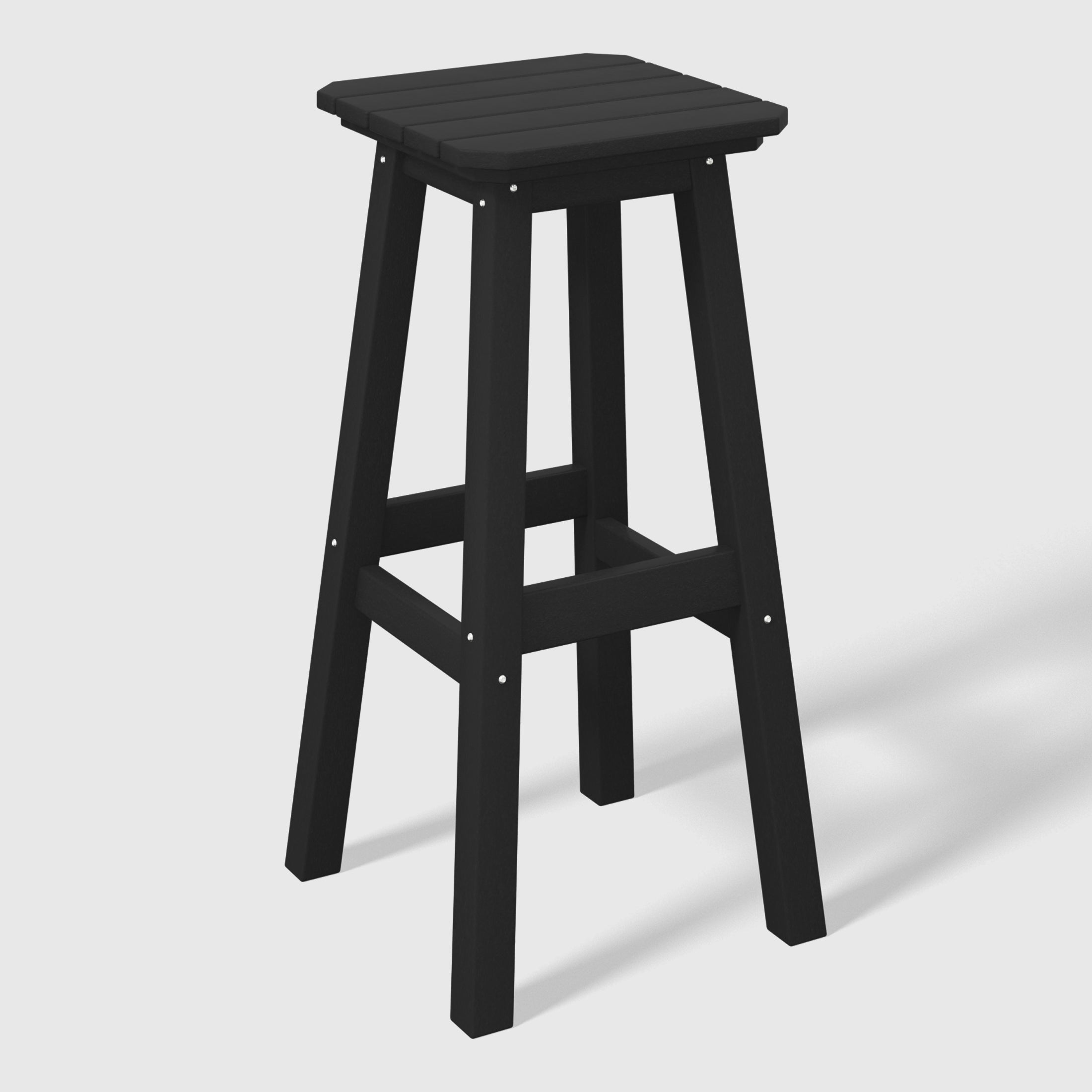 Malibu 29" HDPE Outdoor Patio Square Backless Bar Stool