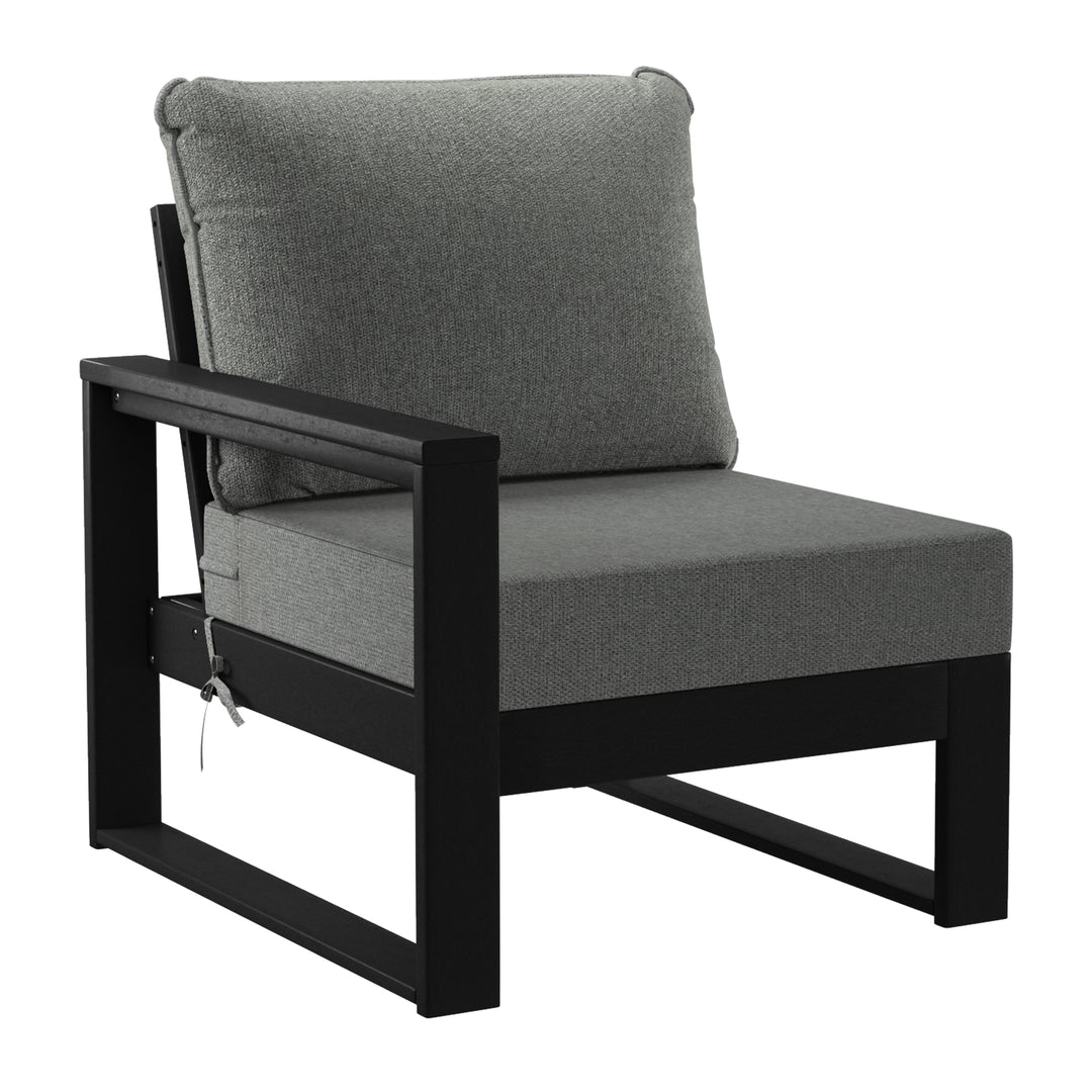Montara Outdoor HDPE All-Weather Modern Deep Seating Patio Sofa with Waterproof Cushions