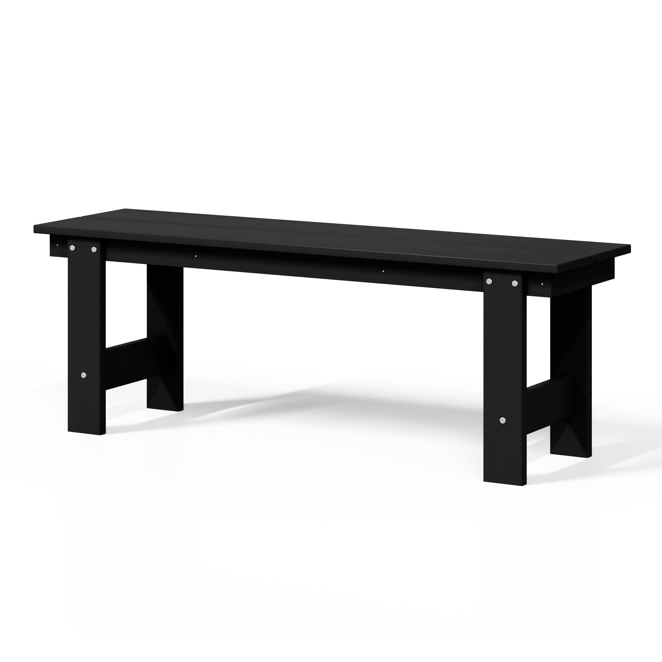 Ashore Outdoor HDPE 48" Modern Backless Patio Bench