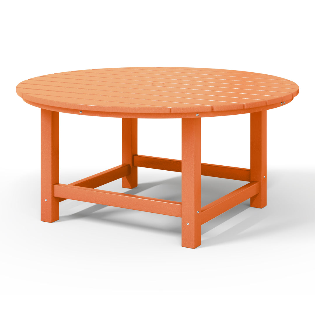 Malibu Low Outdoor HDPE Round Patio Coffee Table
