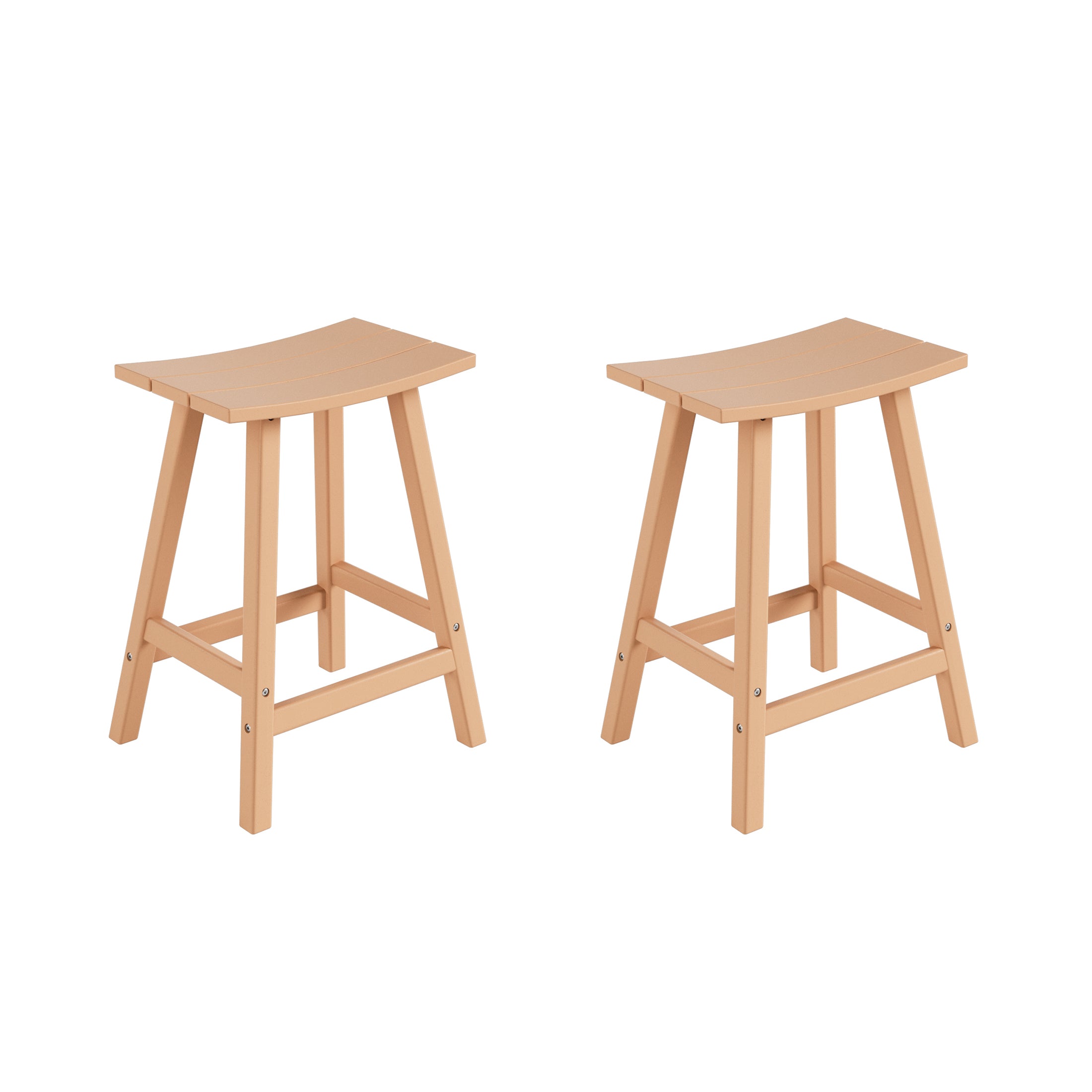 Malibu 24" HDPE Outdoor Patio Counter Height Bar Stools (Set of 2)