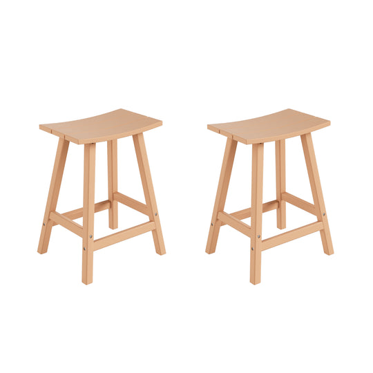 Malibu 2 piece set of 24" height Outdoor / Patio Saddle bar stools