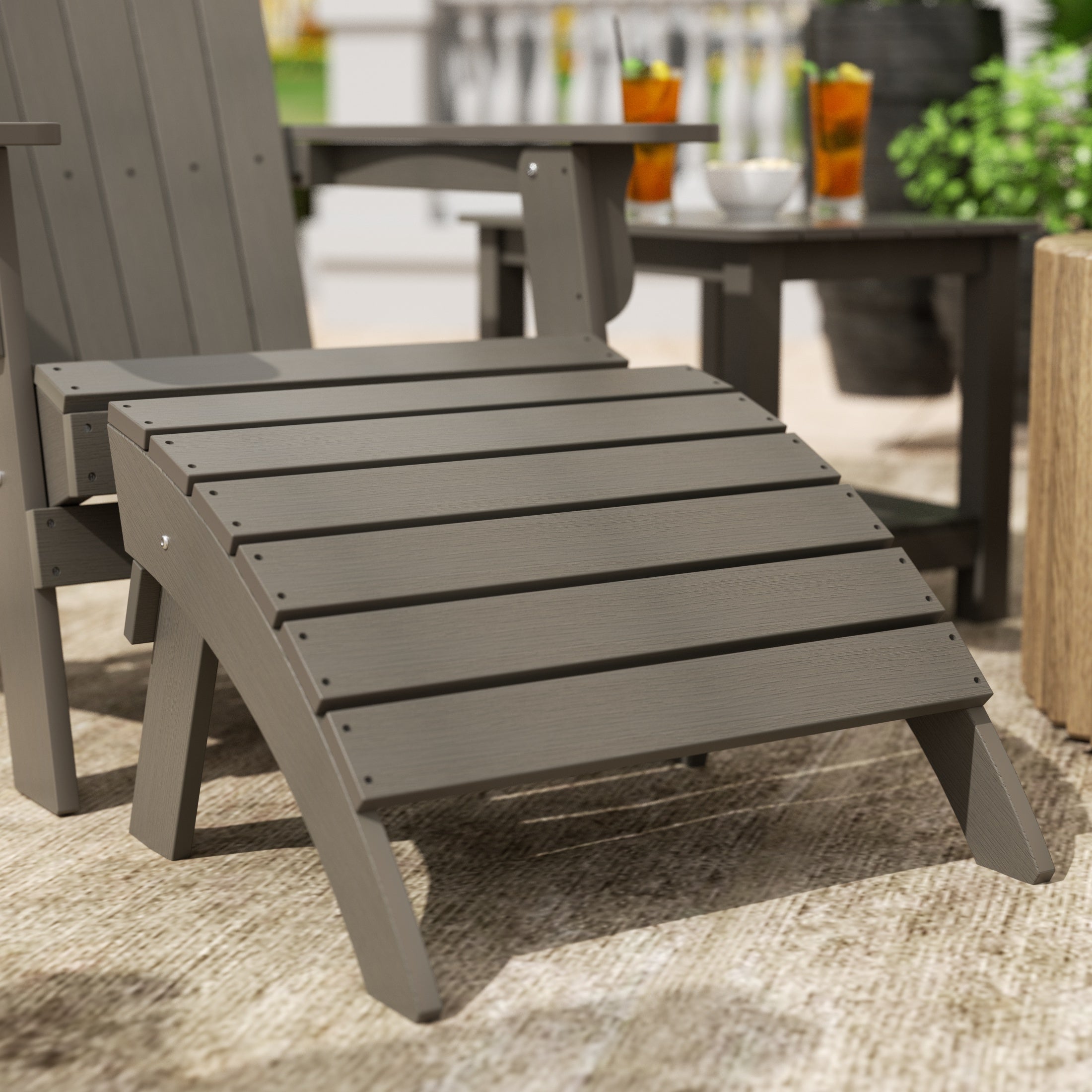 Tuscany Outdoor Patio All-weather Modern Folding Ottoman