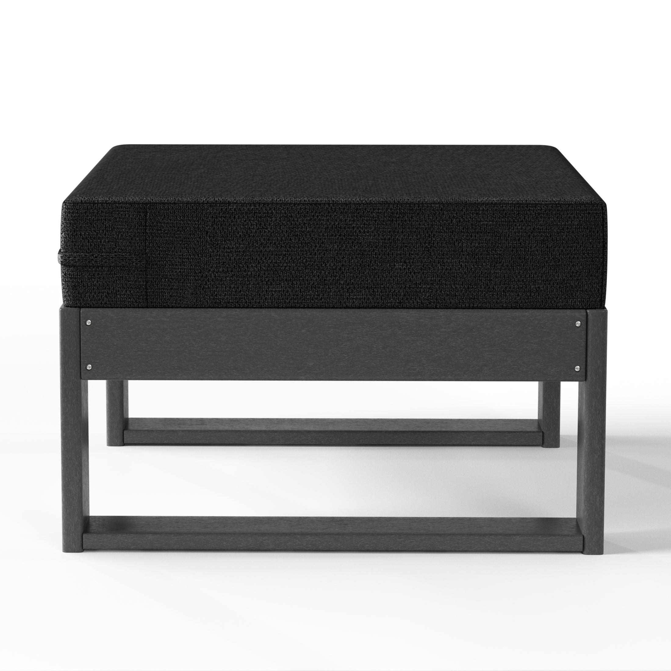 Montara Outdoor HDPE Patio Ottoman with Waterproof Olefin Cushions