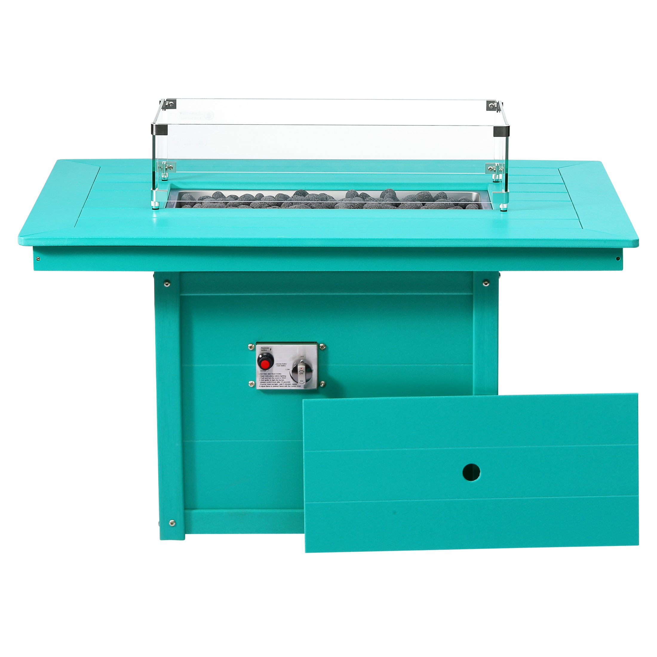 Helios 46" Modern Outdoor 55,000 BTU Patio Gas Propane Rectangle Deck Fire Pit Table
