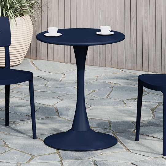 Playa 23.5" Round Outdoor Indoor Metal Cocktail Dining Table