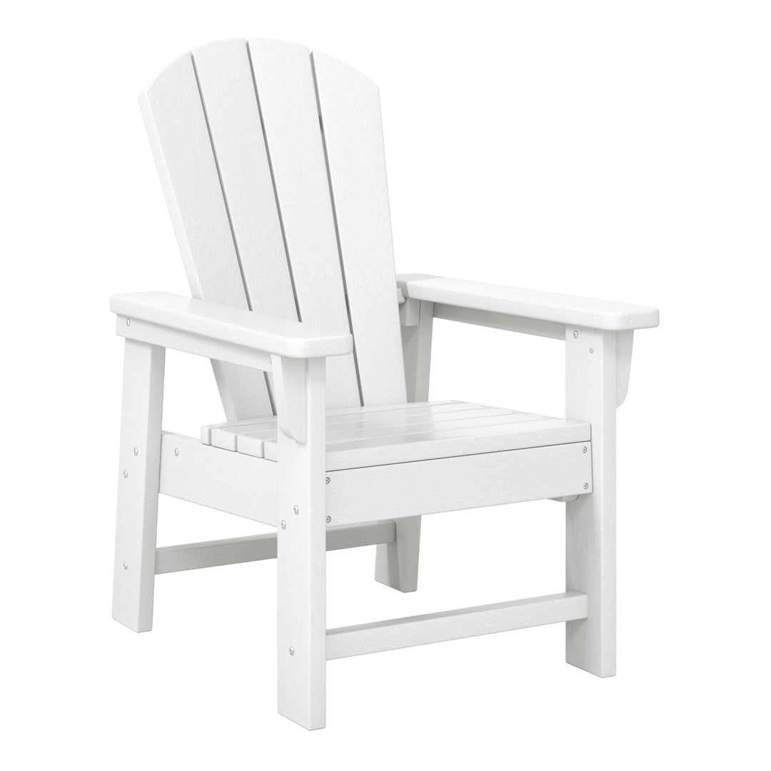 Malibu Kids 3-Piece Outdoor HDPE Adirondack Chairs With Square Side Table Set