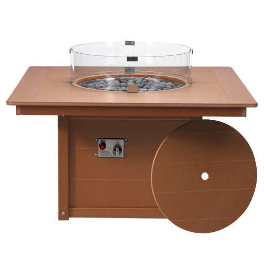 Helios 42" Modern Outdoor Patio Propane Square Fire Pit Table