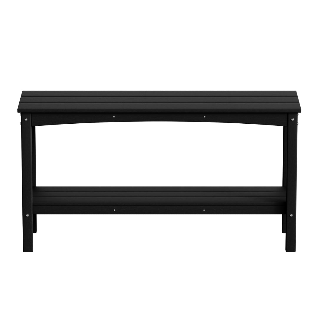 Malibu 55" Outdoor Patio HDPE Adirondack 2-Tier Shelf Console Table