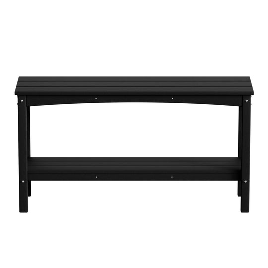 Malibu 55" Outdoor Patio HDPE Adirondack 2-Tier Shelf Console Table