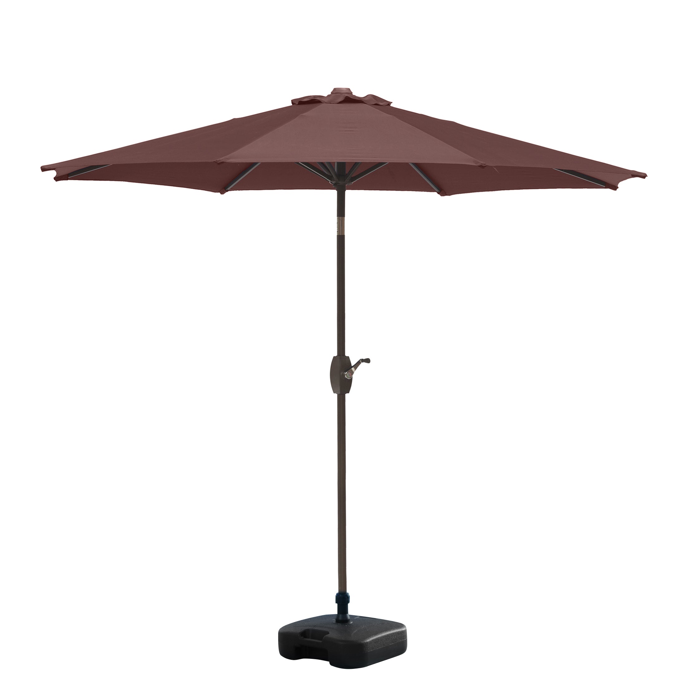 Paolo 9 ft. Patio Table Umbrella with tilt, crank features and free standing square shape weight base kit