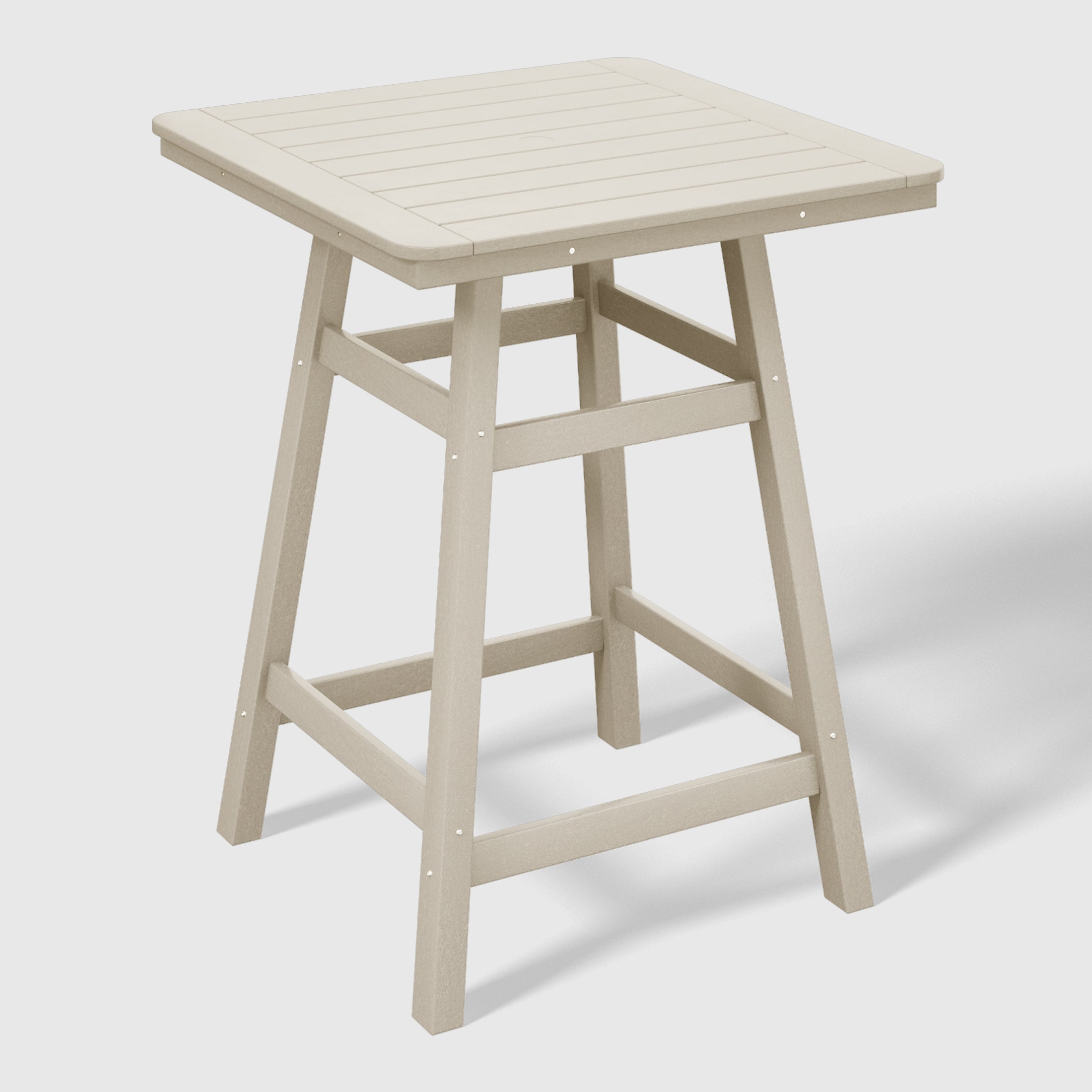 Malibu 30" Square Outdoor Patio Counter High Bistro Bar Table With Umbrella Hole