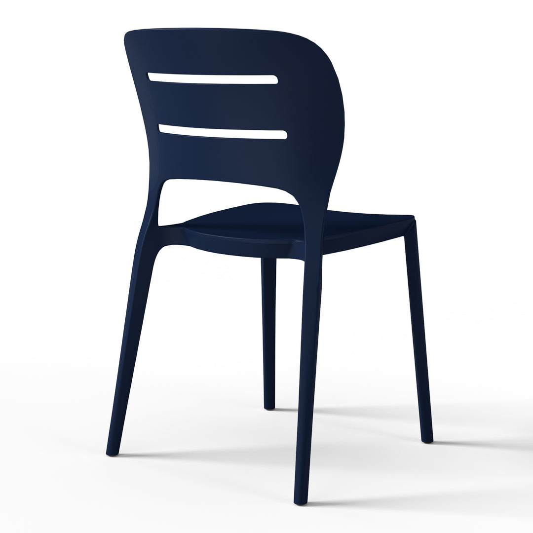Playa Outdoor Modern Stackable Plastic Patio Dining Side Chairs (Set of 4)