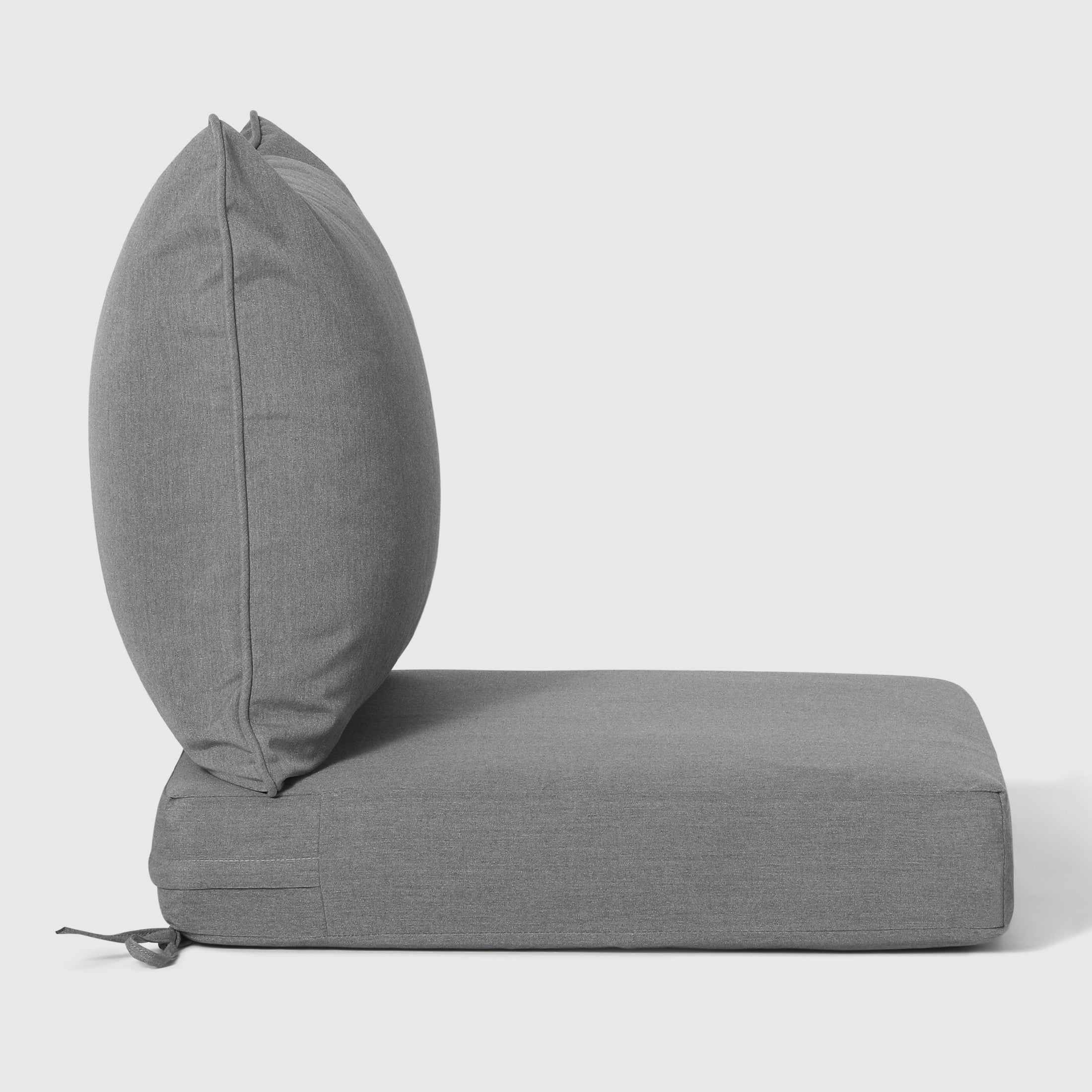 Solace Water Repellent Outdoor 2-Piece Deep Set Patio Seat Back Chair Cushions, 25" x 25"