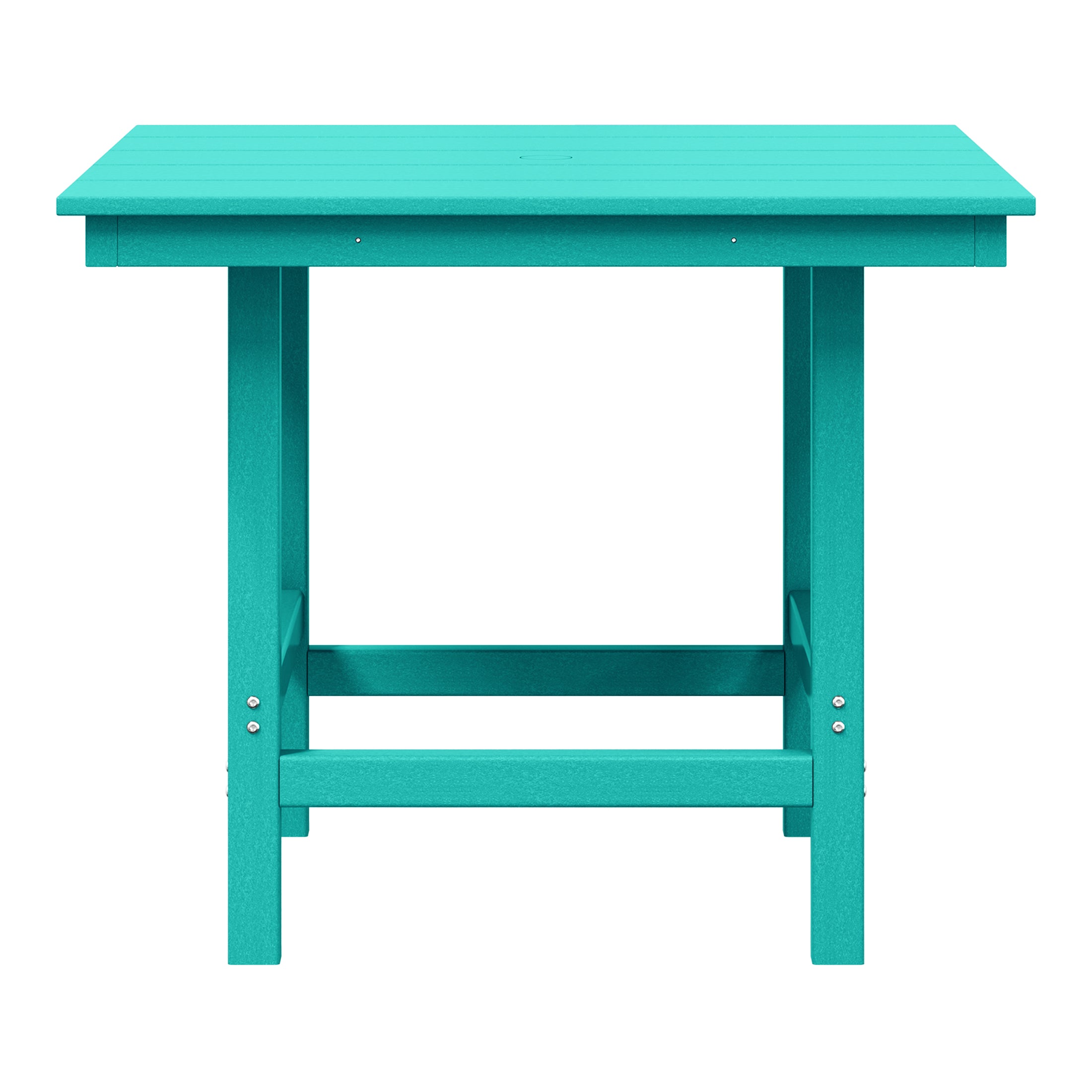 Ashore Outdoor HDPE 36" Square Patio Dining Table with Umbrella Hole
