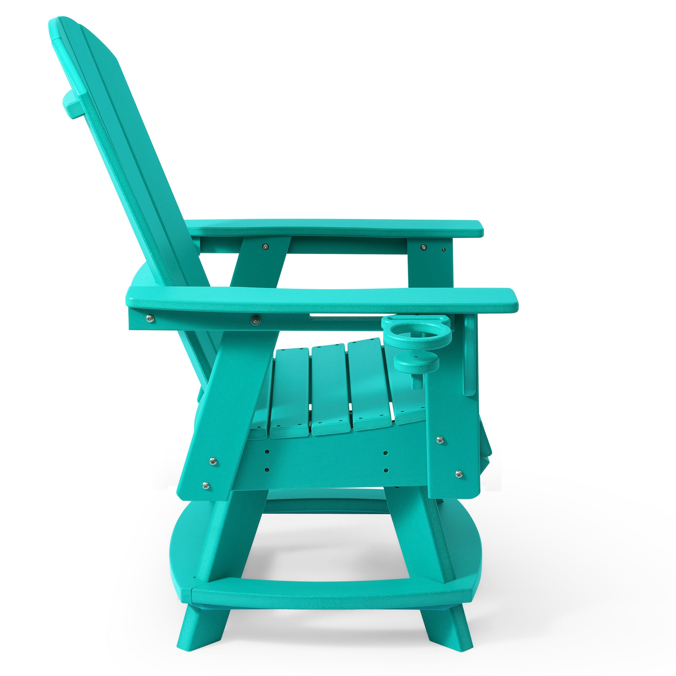 Malibu Outdoor HDPE Swivel Adirondack Patio Dining Chair With Cup Holder