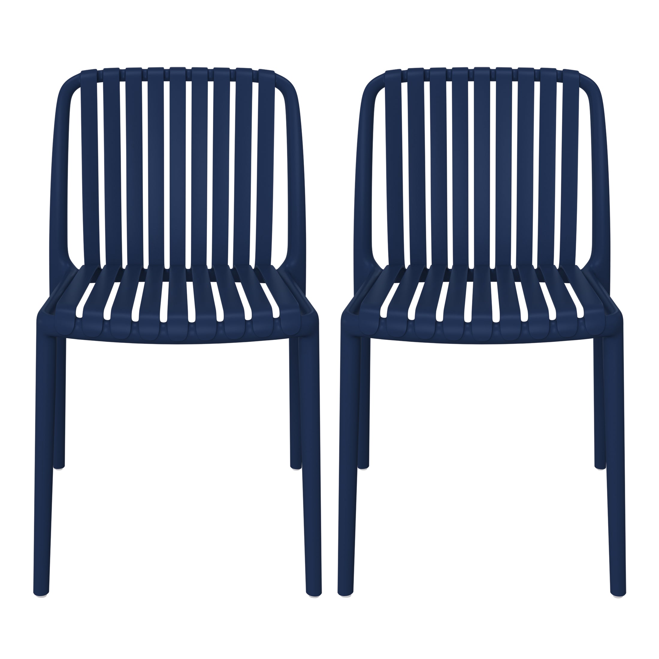 Playa Outdoor Stackable Polypropylene Plastic Dining Side Chairs (Set of 2)