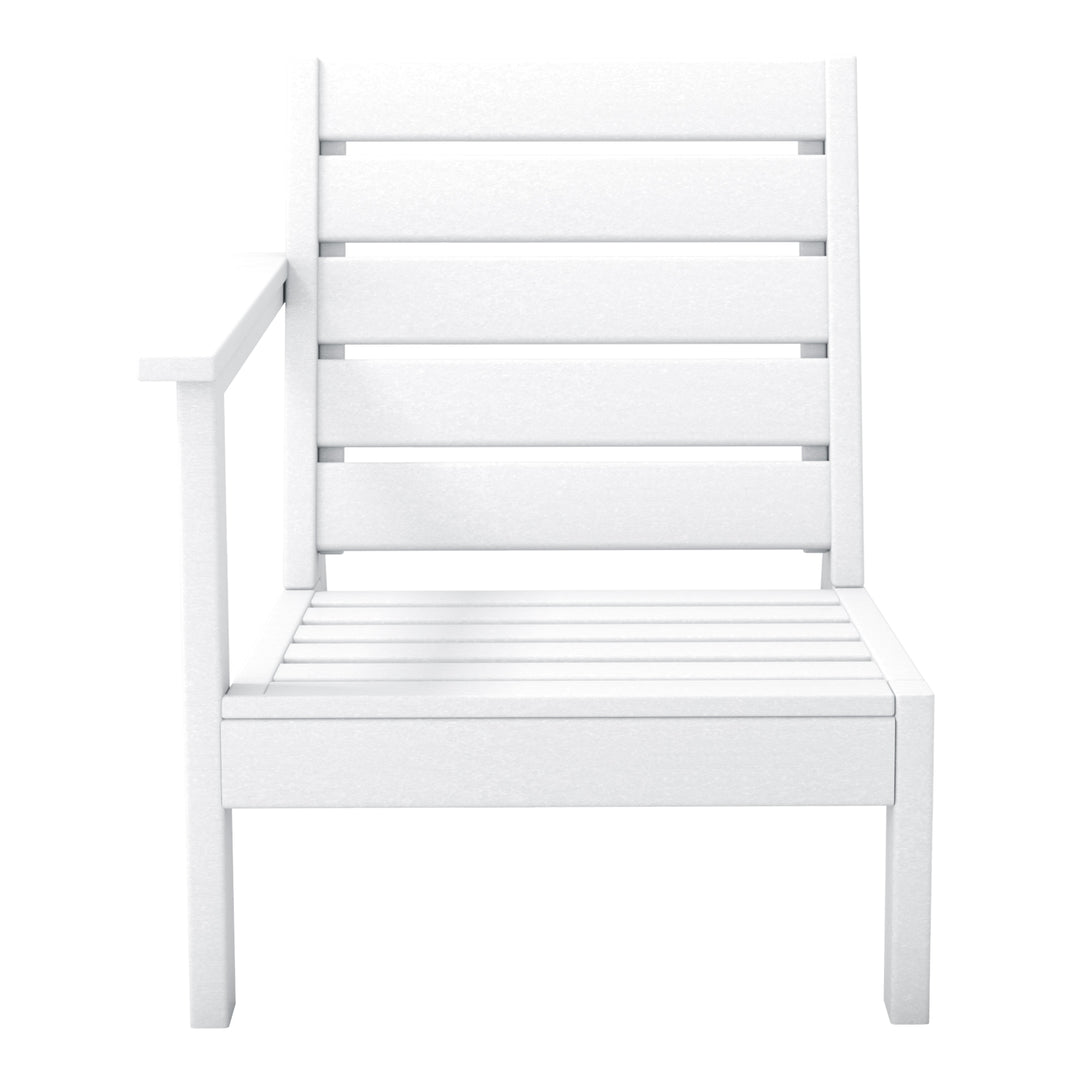 Avalon Outdoor Patio HDPE Left Arm Facing Deep Seating Corner Chair