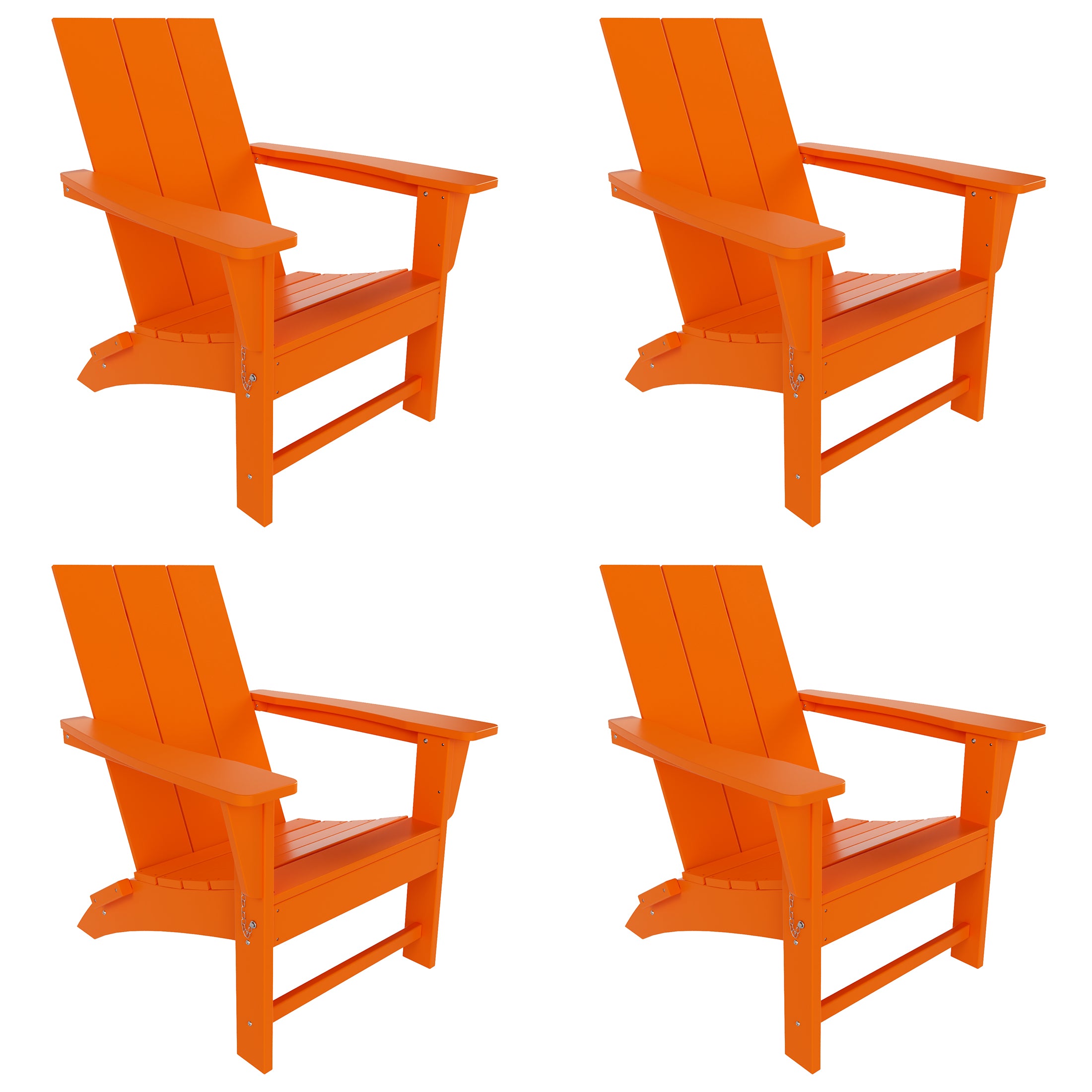 Ashore Modern Outdoor Folding Adirondack Chair (Set of 4)