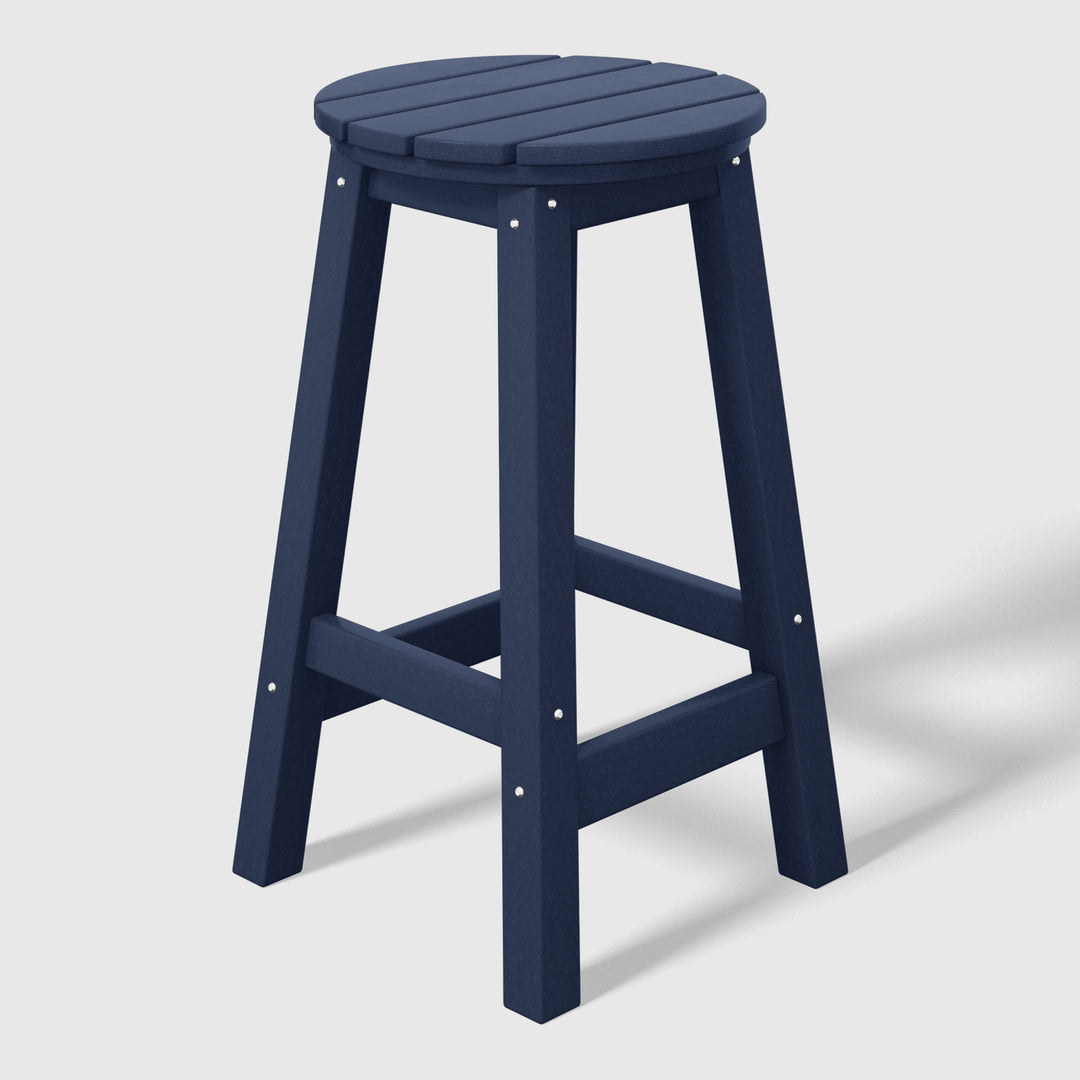 Malibu 24" HDPE Outdoor Patio Round Counter Height Bar Stool