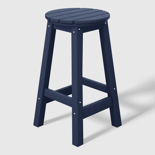 Malibu 24" HDPE Outdoor Patio Round Counter Height Bar Stool