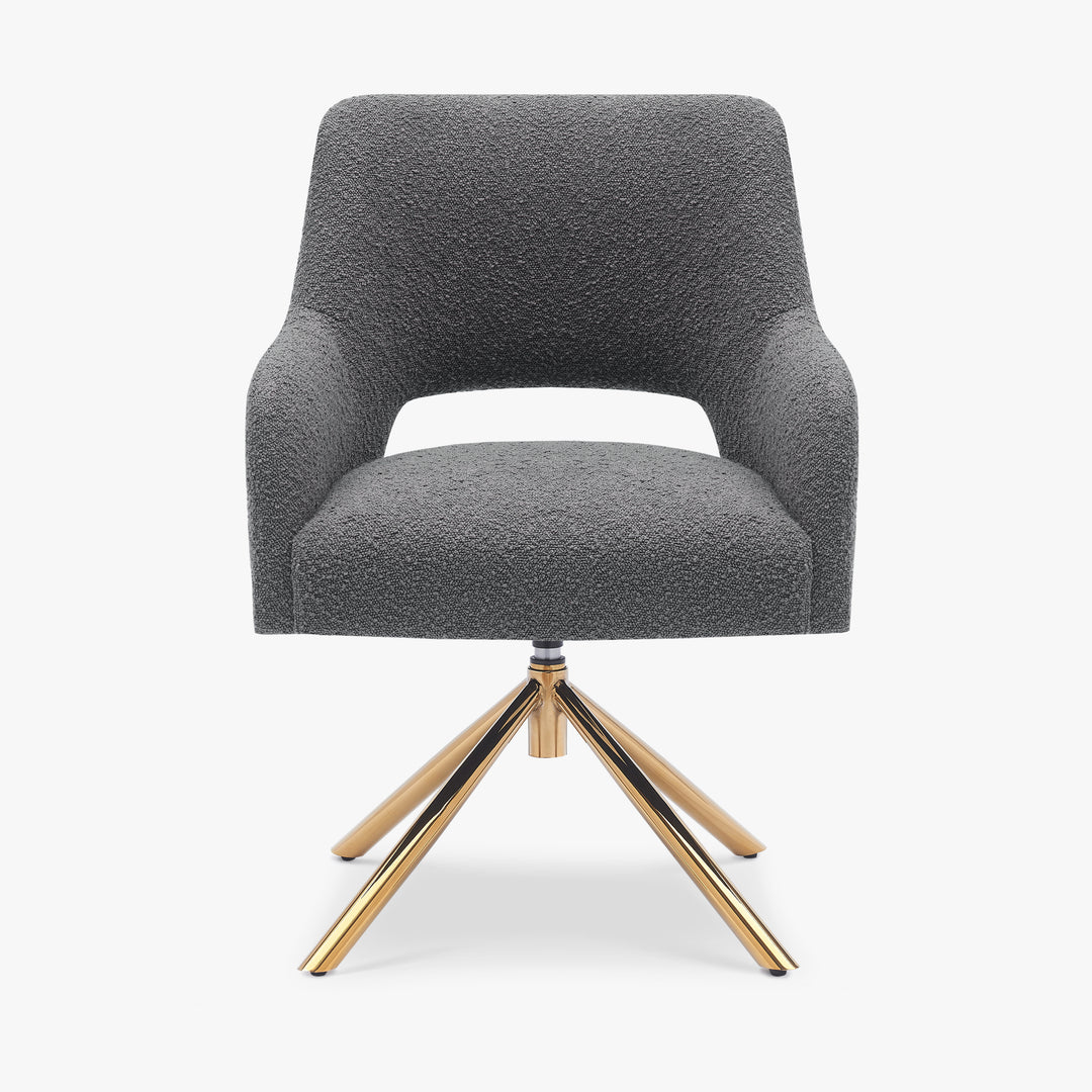 Genevieve Mid-Century Modern Wide Boucle Swivel Accent Arm Chair (Set of 4)