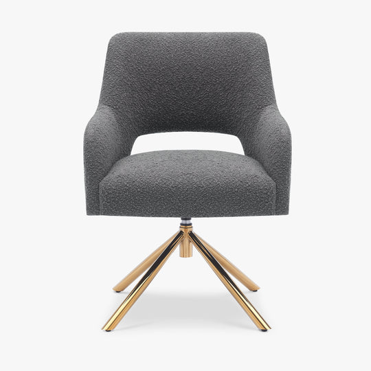 Genevieve Mid-Century Modern Wide Boucle Swivel Accent Arm Chair (Set of 4)