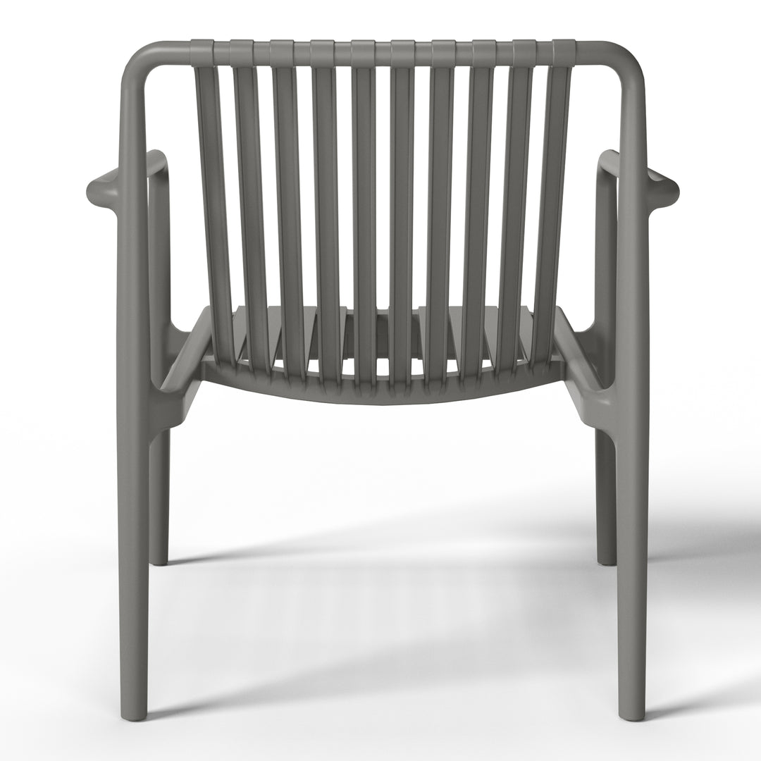 Playa Outdoor Modern Stackable Plastic Patio Club Armchairs (Set of 2)