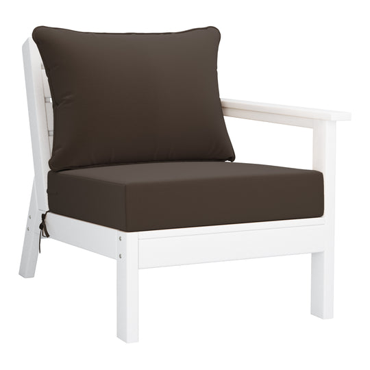 Avalon Outdoor Patio HDPE Sectional Sofa with Patio Cushions