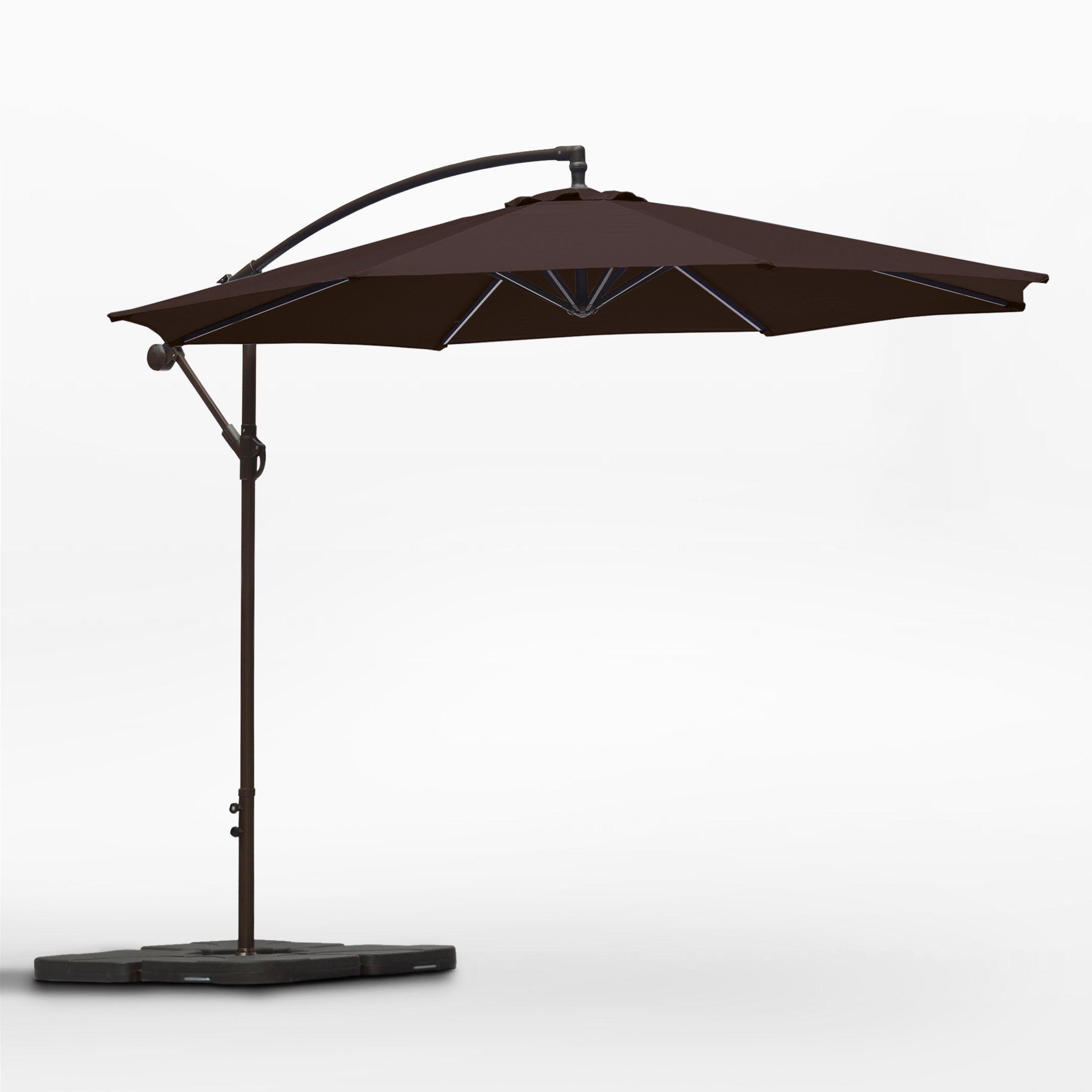 Julia 10 ft. Outdoor / Patio Cantilever Hanging Umbrella with weight base kit