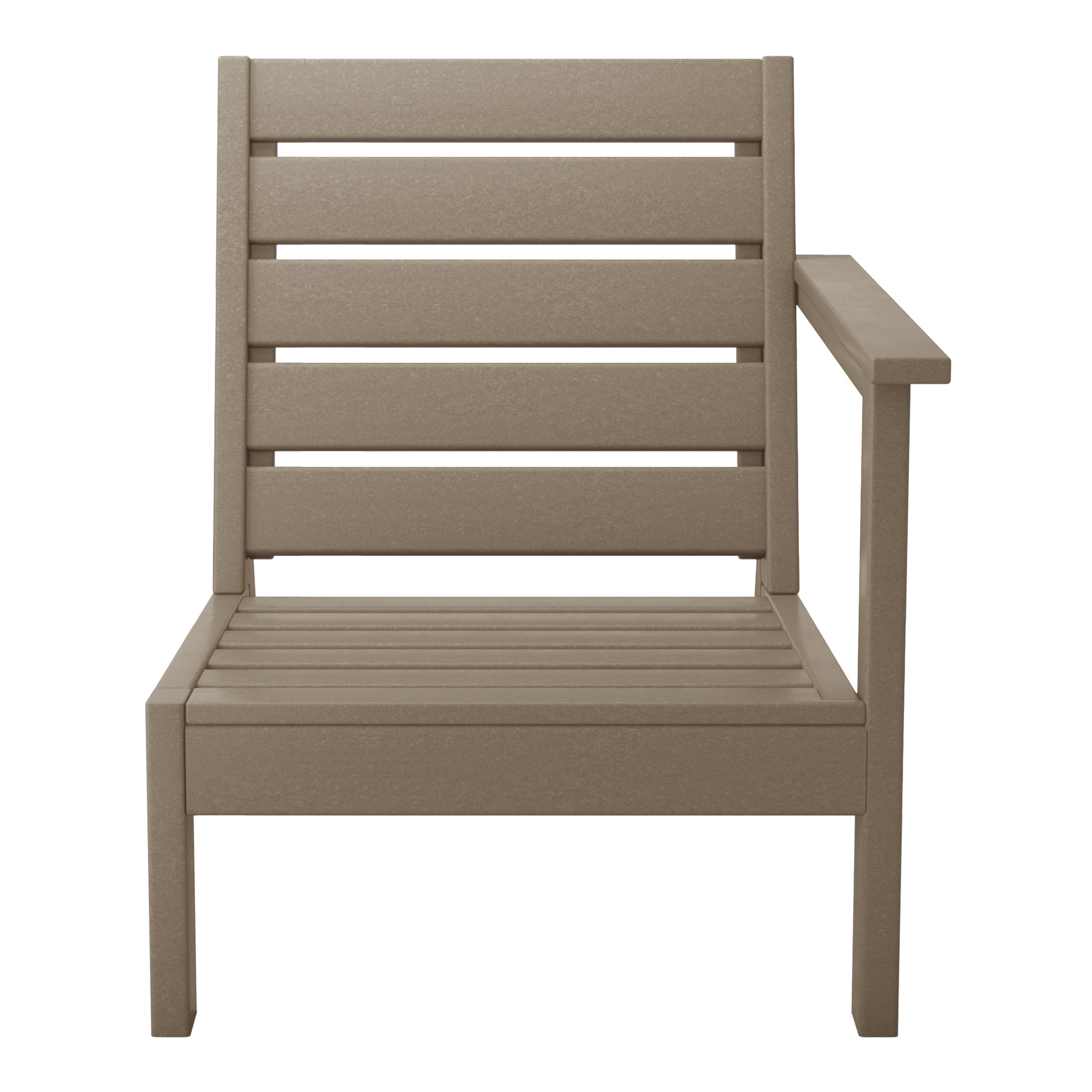 Avalon Outdoor Patio HDPE Right Arm Sectional Corner Club Chair with Patio Cushions