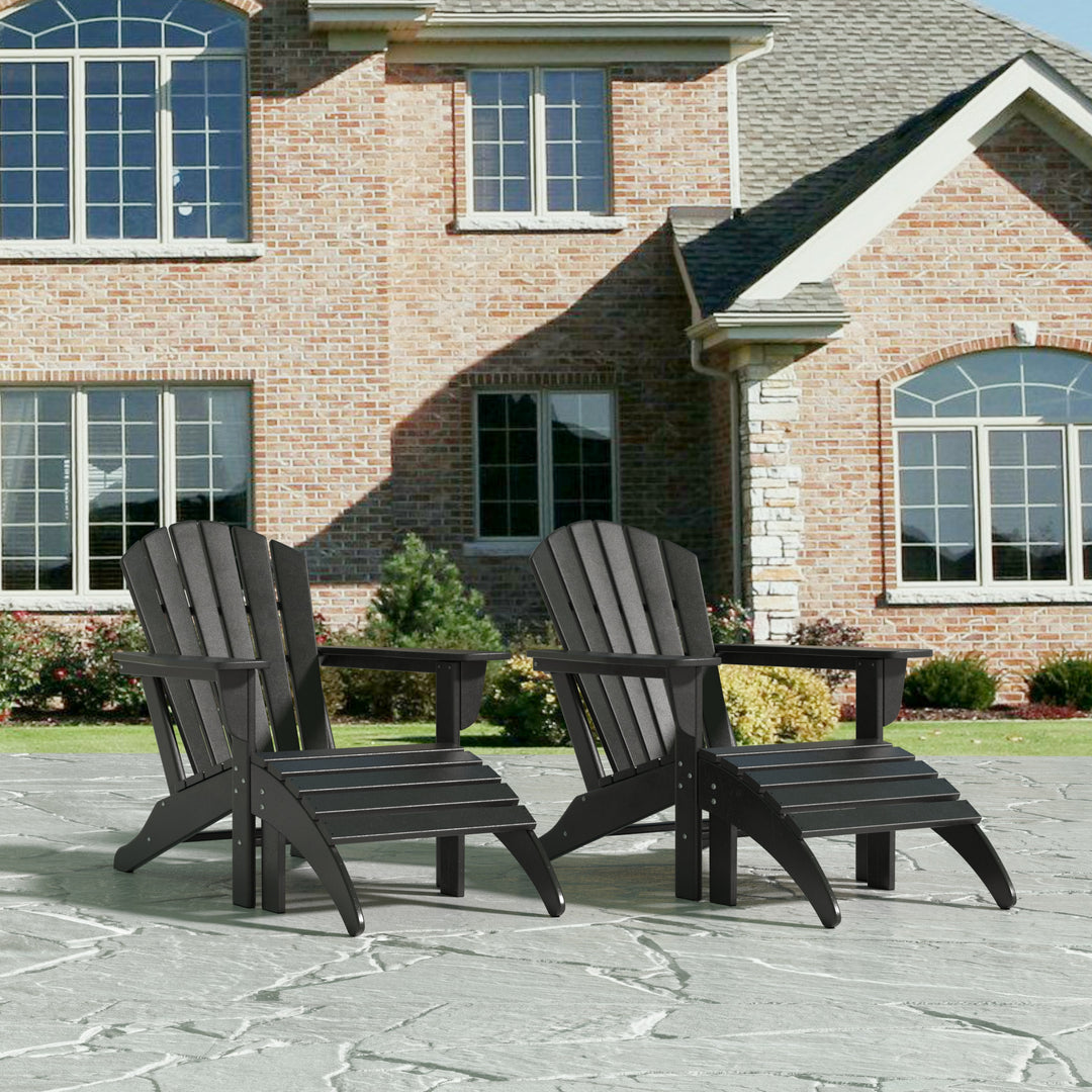 Dylan Outdoor Adirondack Chair With Ottoman 4-Piece Set