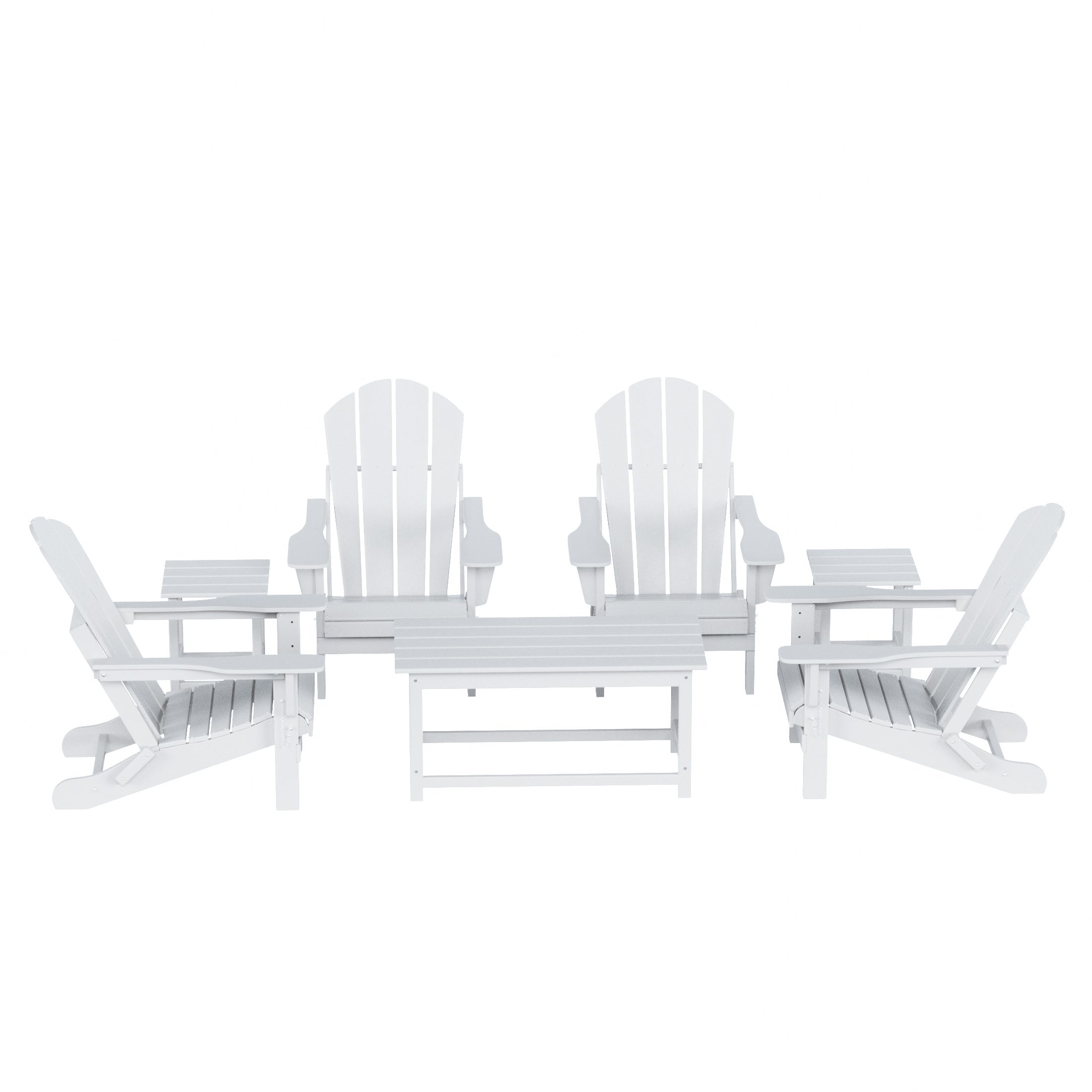 Malibu 7-Piece set Outdoor / Patio Adirondack chairs with a Coffee and t side tables ( 4 seater )