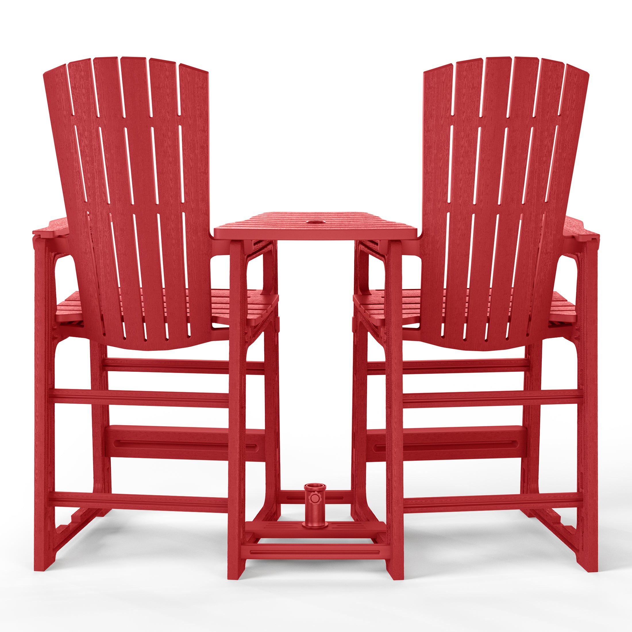 Azura Outdoor Tall Adirondack Chairs With Connecting Table Tray (Set of 2)