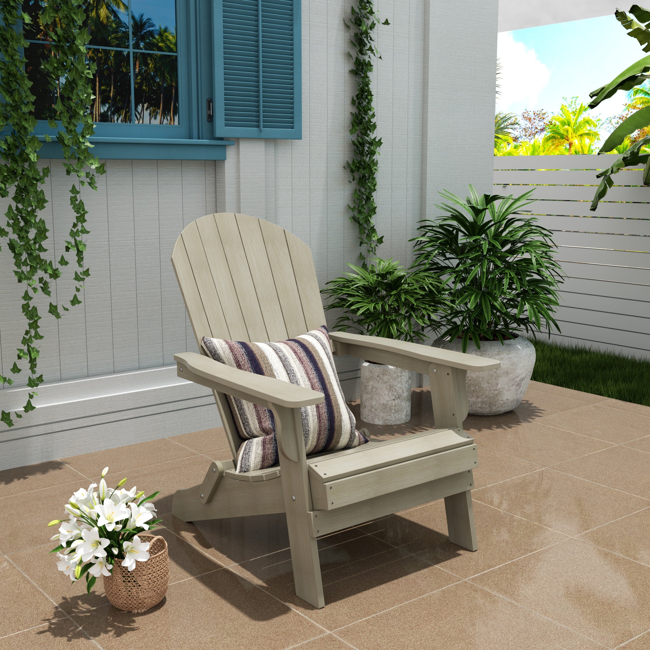 Tuscany HIPS Outdoor Patio Folding Adirondack Chair