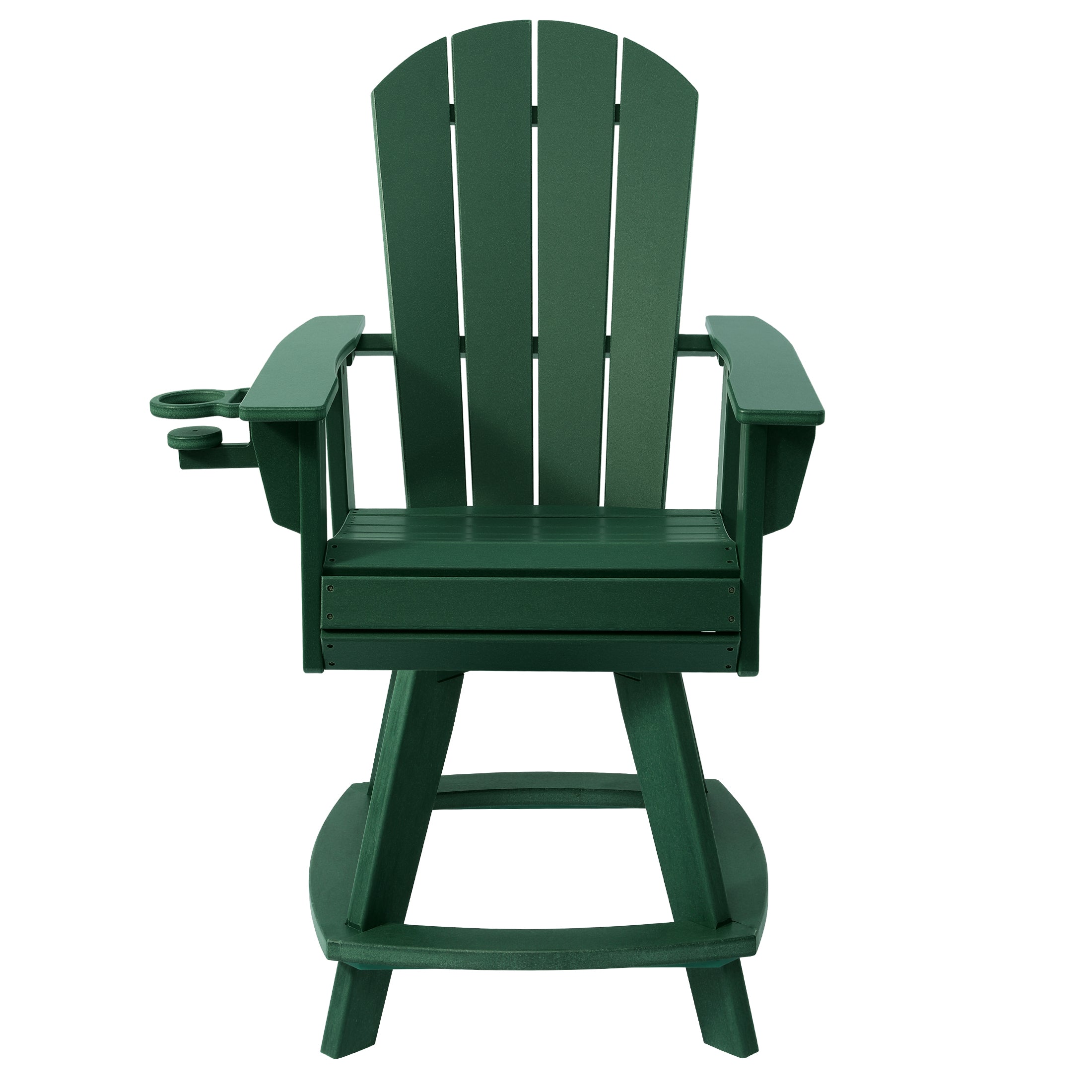 Malibu Outdoor HDPE Adirondack Swivel Counter Height Bar Chair With Cup Holder