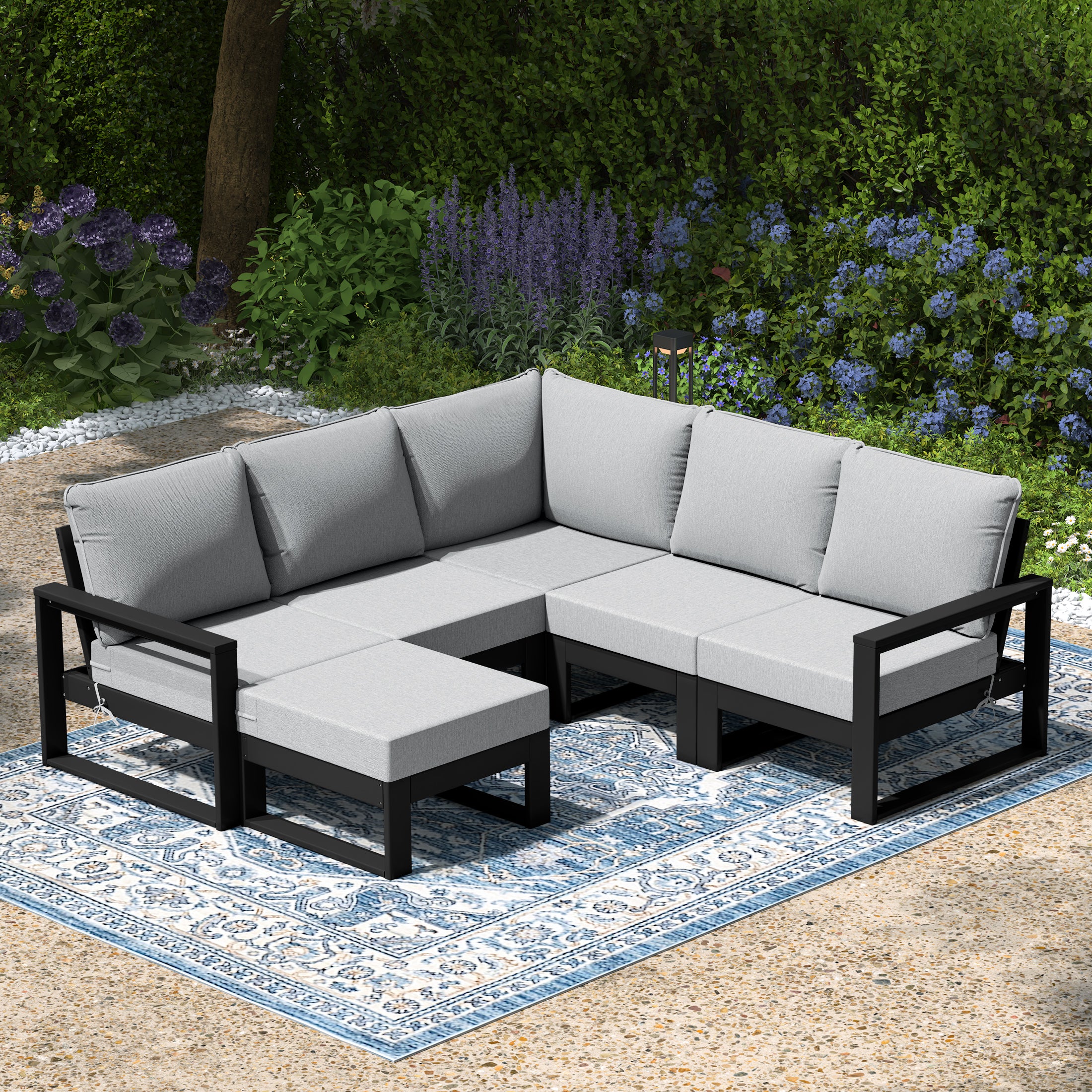 Montara 6-Piece Outdoor Patio Corner Sectional Sofa Conversation Set