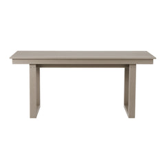Paloma 68" Outdoor HDPE Modern Rectangular Patio Dining Table With Umbrella Hole