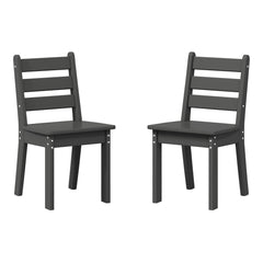Treehouse Outdoor HDPE Kids Plastic Toddler Dining Chair (Set of Two)