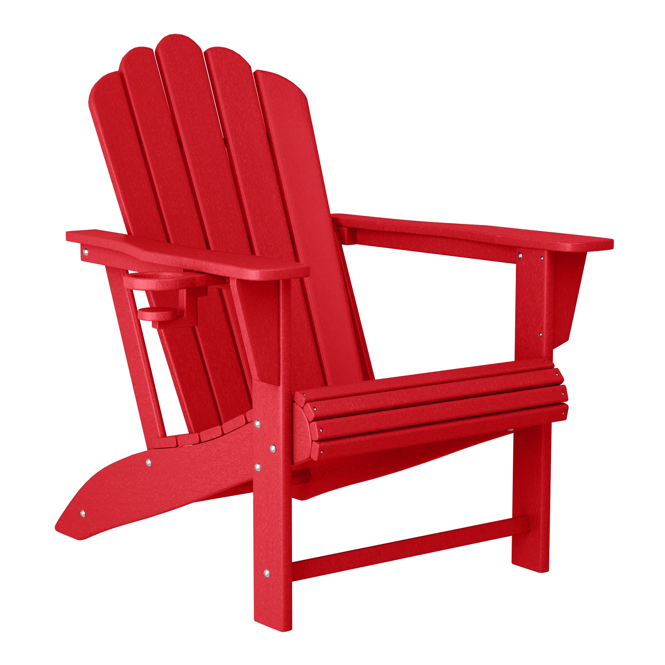 Highland Outdoor Patio HDPE Adirondack Chairs With Cup Holders (Set of 2)