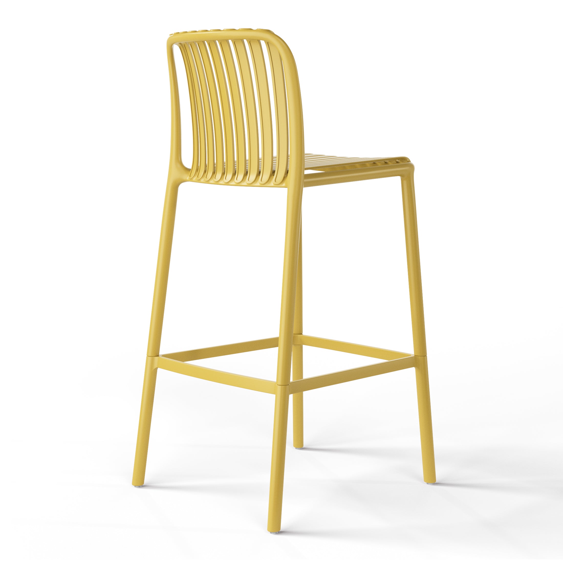 Playa 29.5" Outdoor Modern Polypropylene Plastic Patio Bar Height Stools (Set of 2)