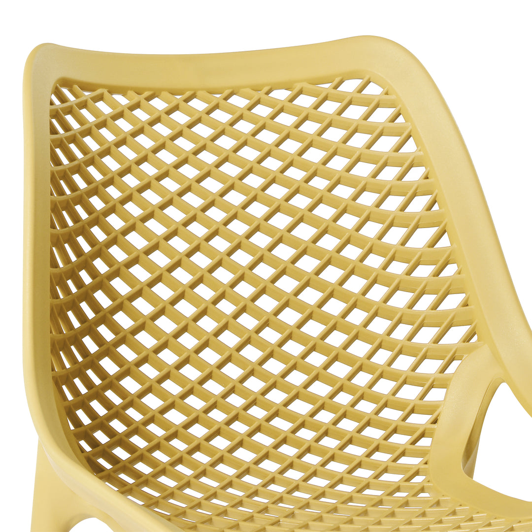 Playa Outdoor Stackable Modern Plastic Dining Chairs (Set of 2)