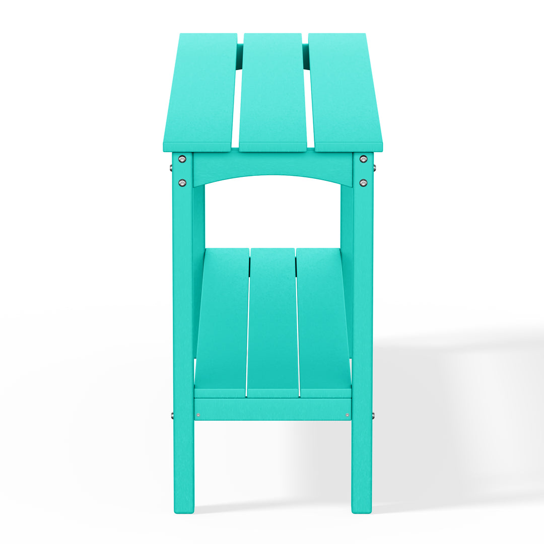 Malibu 55" Outdoor Patio HDPE Adirondack 2-Tier Shelf Console Table