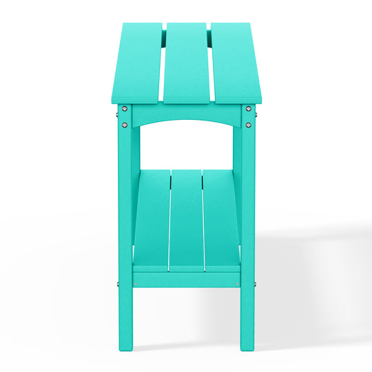Malibu 55" Outdoor Patio HDPE Adirondack 2-Tier Shelf Console Table