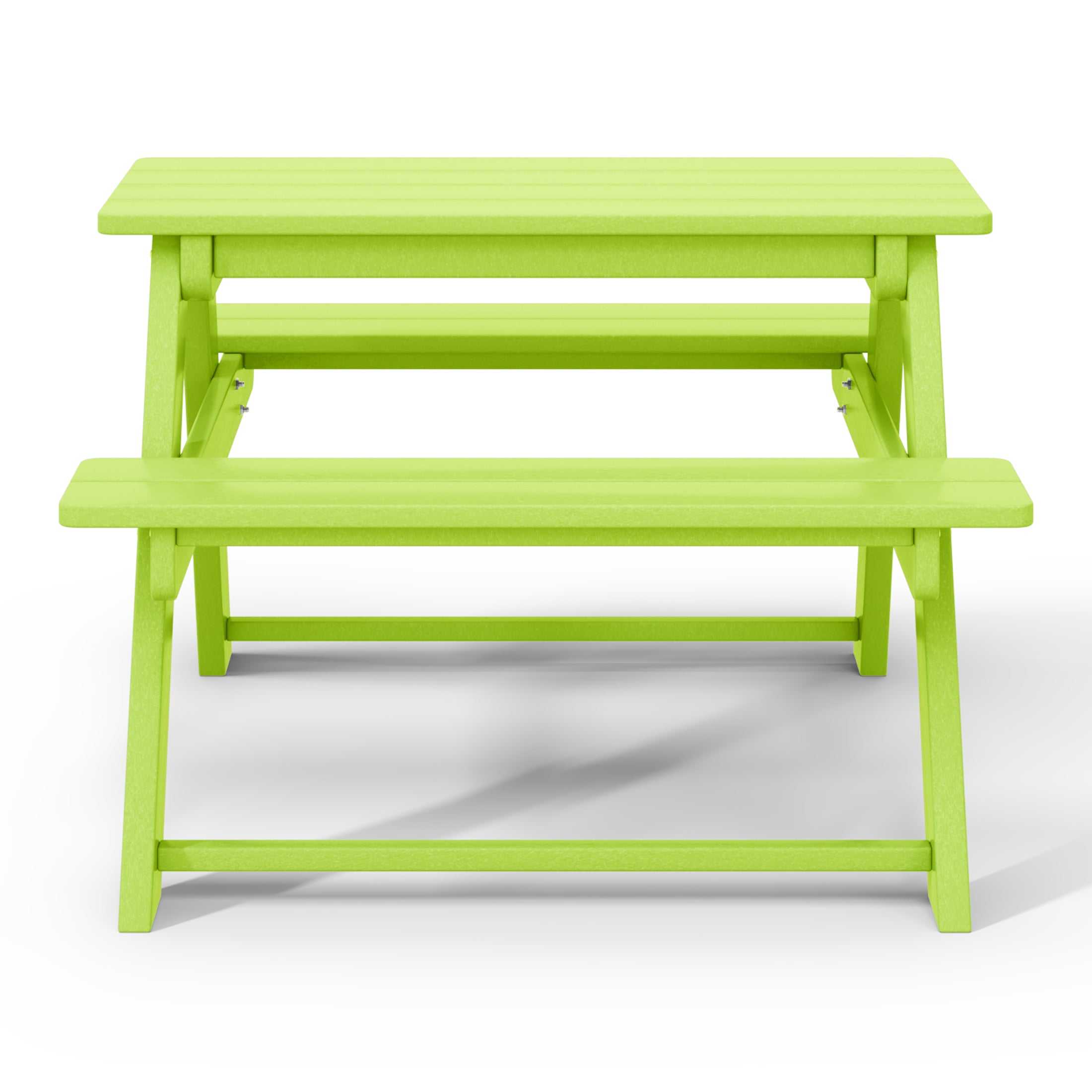 Malibu Outdoor Patio Kids HDPE Plastic Picnic Bench Table
