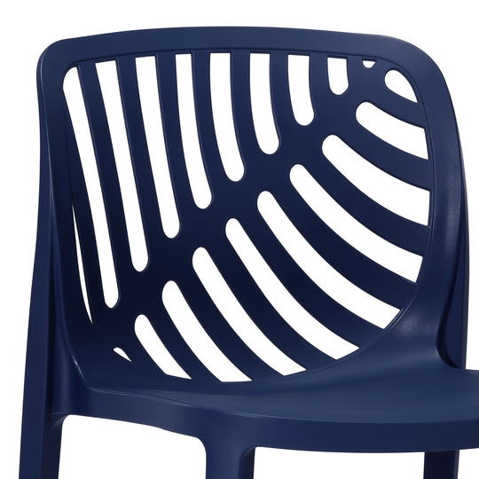 Playa Outdoor Modern Stackable Polypropylene Plastic Patio Bistro Dining Side Chairs (Set of 2)