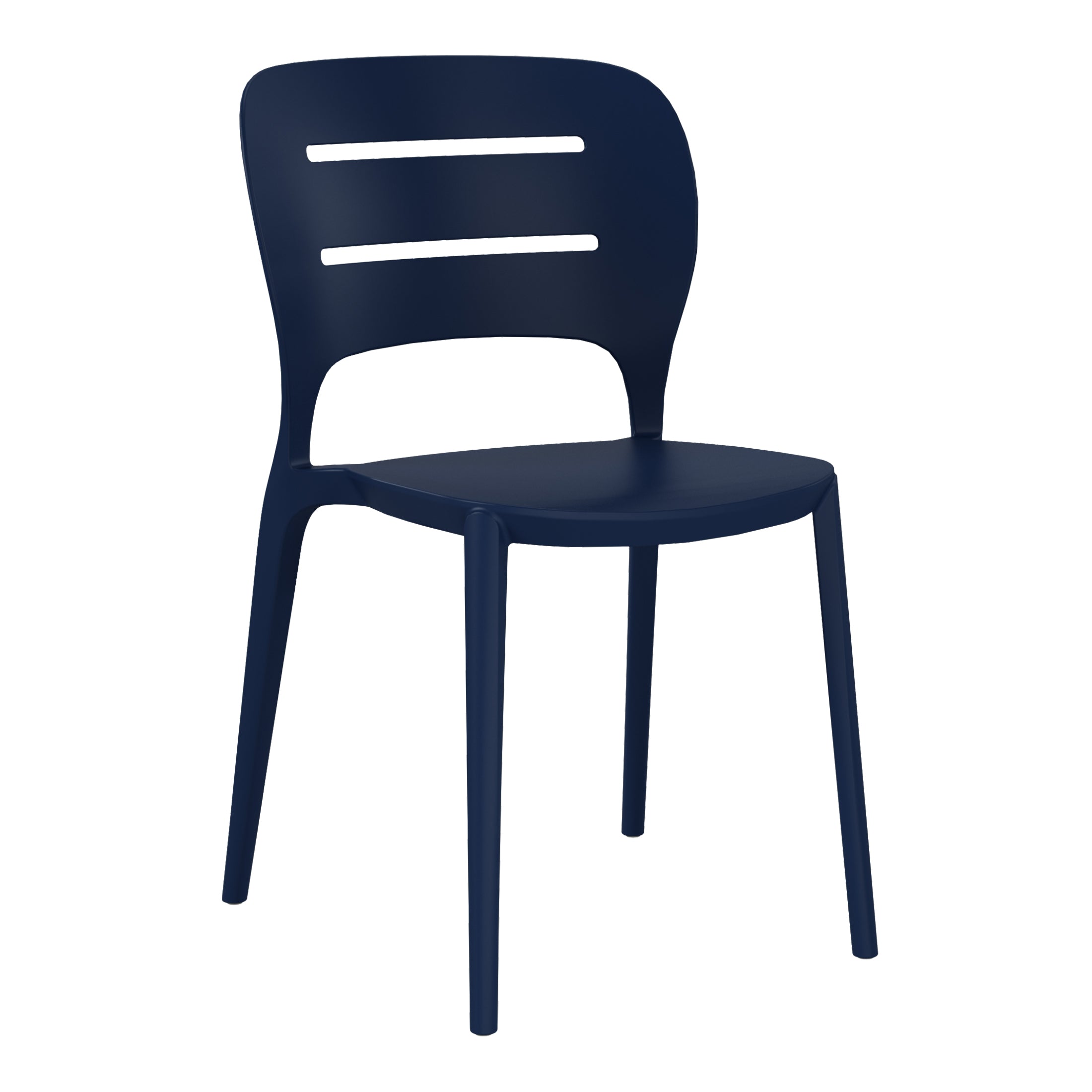 Playa Outdoor Modern Stackable Plastic Patio Dining Side Chairs (Set of 2)