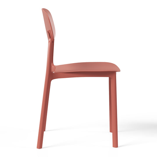 Playa 3-Piece Outdoor Round Metal Patio Dining Table Set With Stackable Resin Patio Side Chairs